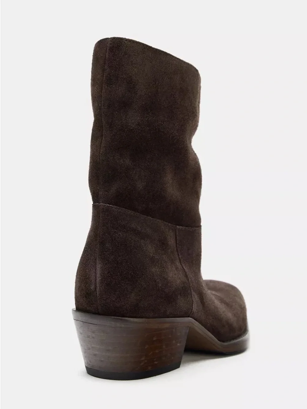 Zara Men's Dark Brown Suede Mid-Calf Boots 8/39. POP